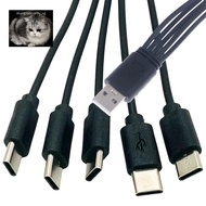 manysincerity 1/2Pcs 20cm USB To Type-c Splitter Adapter Cable 2/3/4/5 Port USB C Splitter Cable USB