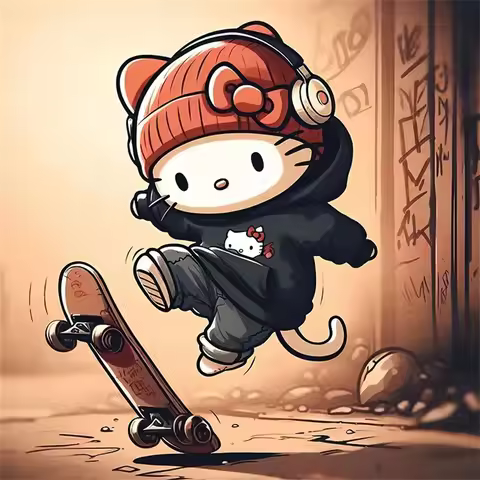 Sanrio Diamond Painting Hello Kitty Mosaic 5D Complete Kit Skate Embroidery Cartoon Full Kits Christ