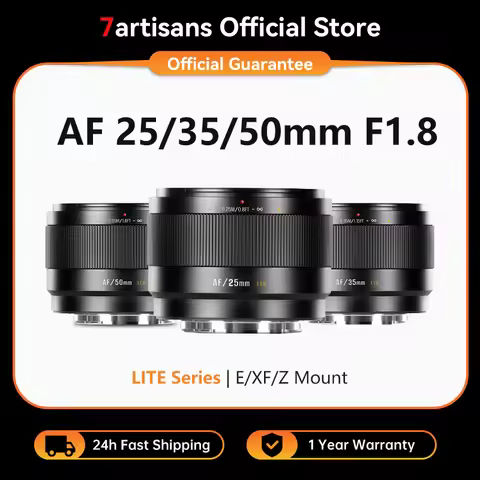 7artisans AF 25mm 35mm 50mm F1.8 APS-C AutoFocus Large Aperture Prime Lens LITE Series for Sony E A6