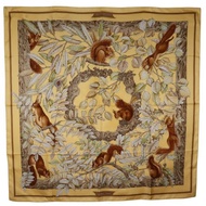 【日本直送】愛馬仕 HERMES Carre 90 絲巾 CASSE NOISETTE 胡桃鉗 絲綢 米白 女性【二手】