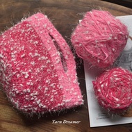 Rose Pink Yarn for Crochet Bag Polka Dots Yarn for Bag Fluffy Yarn Crochet Yarn Thick Yarn Wool Yarn