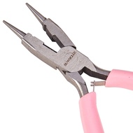 1pc 4.5 Inch Round Nose Pliers Wire Cutter 4-IN-1 Mini Precision Pliers Wire Bending Pliers Side Cutter Tools for DIY Jewelry Making Pink