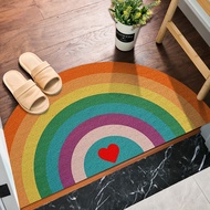 Silk circle rainbow semi-circle door mats entrance door rubbing soil non-slip floor mats bathroom kitchen door foot mats