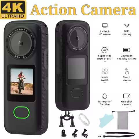 Portable 4K HD Night Vision Wifi Sports Camera Touch Screen Waterproof and Anti Shake Sports Camera 