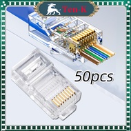 50 Pcs RJ45 Connectors Internet Crimping Connectors