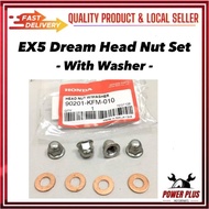 ( Short ) EX5 Dream Head Nut Set + Washer Copper Nat Ikat Head Siap Waser Tembaga Kunci Head Cover N