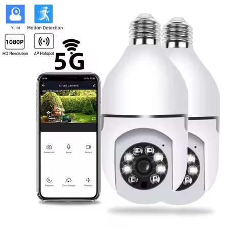 YI Iot E27 5G Wifi Bulb Surveillance Camera 2MP Night Vision Full Color Automatic Human Track Securi
