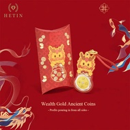 【HETIN】999 (0.2g) Gold Bar Emas Pure gold 2025Limited edition boutique dragon coin Envelope Gift