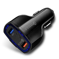 Fast Charging car Charger 3 PORT 2 USB + 1 TYPE C Fast Charging Qualcomm 7A 35W Black P2B2 NEW High 