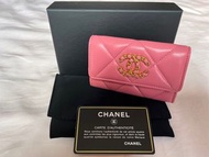 （全新）Chanel 19 card holder 卡包卡套 （粉色金扣）