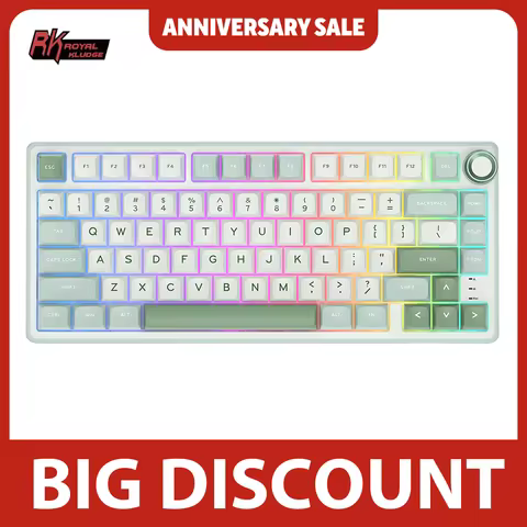RK R75 Royal Kludge Wired Mechanical Keyboard 80 Keys 80% Gasket RGB Backlit Hot-swappable Gaming Ke