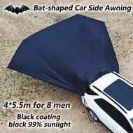 Waterproof 2.5x4m Car Side Awning Black Coated Sunshade Flysheet Outdoor Camping Canopy SUV Tailgate