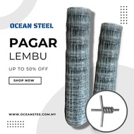 【OCEAN】Pagar Lembu Cyclone Fence Pagar Kambing Pagar Kebun 50meter Galvanised Quality (Ocean Steel T