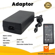24V 5A Dc Switching Adapter 24 5 Ampere AstecVOLT Free 1.5 Meter Power Cable