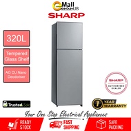 Sharp 320L 2 Door Fridge SJ325MSS Top Freezer | Refrigerator | Peti Sejuk