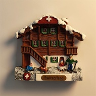 Swiss Creative Three-dimensional Snow Scene Wooden House Gugu Clock Travel Souvenirs Home Decoration
