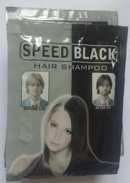 ยาสระเปลี่ยนสีผม SPEED BLACK 10 ซอง ผลิตภัณฑ์เปลี่ยนสีผม สีดำ 30 มล Black Hair Color Shampoo 30 ml x 10