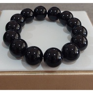 Natural 14mm Black Tourmaline Bracelet Natural 14mm Black Tourmaline Bracelet