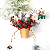 Gold Deer Flower Pot Christmas Decoration Gift Parcel Christmas Original Christmas Decoration