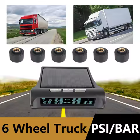6 Sensors Solar TMPS Car Autotruck Tire Pressure Monitoring System Digital Monitor For Truck Tyre Te