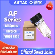 AirTAC AF Series AF2000/AF1500 Air Filter 5 Micron | 1/4" NPT Industrial Pneumatic Filter with Auto 