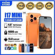 5G Mini Phone 4 Inch 12GB RAM 512GB ROM 4000mAh Android 15 Dual SIM Small Smartphone Handphone Ready