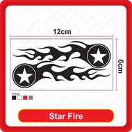 [089]Quality Car Sticker Star Fire [Big/Small][Sticker Cutting][Black/White/Red/3M Reflective White]
