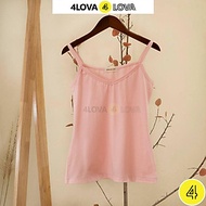 Áo hai dây nữ cổ tim trơn basic 4LOVA chất liệu cotton mềm mại, quyến rũ
