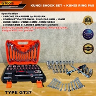 Combination RING PAS wrench set shock socket GTOOLS Europe GT37 8mm - 32mm 1/2inch rachet wrench too