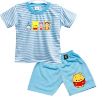 3S YEYA - CHILDREN'S FASHION STRIPE SHORT SET DTF P00H T-SHIRT/BEAR