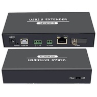 20Km USB 2.0 Fiber Extender Over FC Fiber Optic Cable 4 Port USB Extension Transmit via RJ45 up to 1