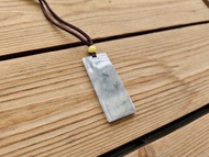 【親翠】墨花無事牌・簡靜自持・天然翡翠無事牌吊墜調整繩鍊