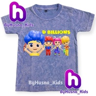 WASHED CHILDREN'S T-SHIRTS, CHILDREN'S CLOTHES, D BILLIONS, UNISEX CHILDREN, GIRLS, BOYS, TODDLERS