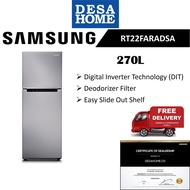 (FOC SHIPPING WITHIN KL) SAMSUNG RT22FARADSA 270L 2 DOORS REFRIGERATOR TOP MOUNT WITH DIGITAL INVERT