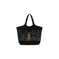 Saint Laurent Women's Raffia Icare Shopping Bag Black Unused