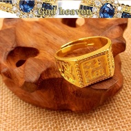 Platform Event Ring Yellow 916 Gold Ring Fortune Fufa Open Men's 916 Gold Ring 916 Gold Jewelry Bout