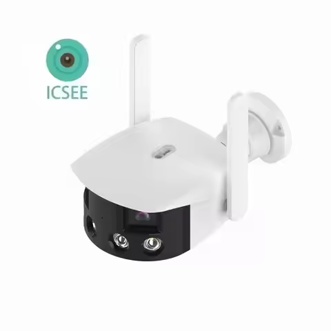4MP 2K UHD iCsee APP 180 Degree Panoramic View Dual Lens IP Camera Full Color AI Humanoid Support On