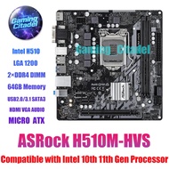 Used ASRock H510M-HVS MATX DDR4 Motherboard LGA 1200 Compatible with Intel 10th 11th Gen Processors 