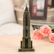 Empire State Building Metal Model Craft Ornament Landmark Skyscraper Home Decoration Photo