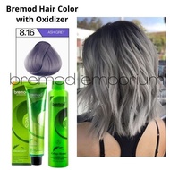 ✜8.16 Ash Gray - Bremod Hair Color with Oxidizer Set / Bundle With Hair Bleaching Set