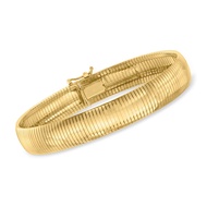 Italian 18kt Gold Over Sterling Omega Bracelet. 7 inches