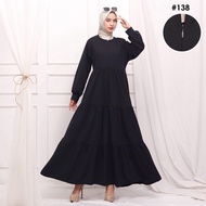 Busui Gamis with 3 layers, cuffs, belt, premium voxy material, hf brand (138)