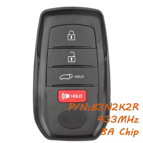 KEYECU B3N2K2R 433MHz Smart Remote Car Key Fob for Toyota Land Cruiser 2022 2023 2024 2025 8A Chip P
