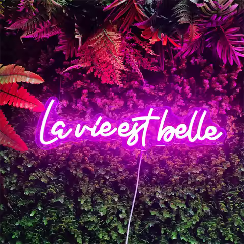 La Vie Est Belle Neon Sign for Coffee Office Room Wall Art Party La Vie Est Rose Neon Led Light Bedr