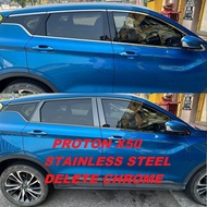 MR.KBK Proton X50 Stainless Steel Full Delete Chrome Left & Right Side Window Trim Total (24pcs)