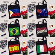 Angbaligya Flag Designs Canvas Tote Bags Souvenirs Philippines Egypt Spain Italy