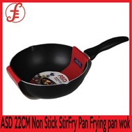 ASD 22CM WOK PAN TEFLON USA NON-STICK DEEP WOK PAN WITH POURING SPOUTS (ASD 22CM)