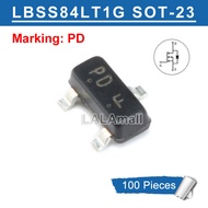 100pcs LBSS84LT1G SOT-23 BSS84LT1G BSS84 LBSS84 SOT23-3 Marking PD SOT23 SMD P-channel -50V/-130mA M