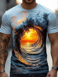 Funny Optical Illusion Graphic T Shirt For Men 3D Printed Art Abstract T-shirt Y2k Tops Harajuku Fas