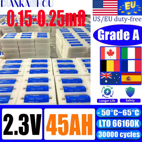 6/72PCS Yinlong 2.3V 45Ah battery Original LTO 66160K 10C discharge 12V 48V low temperature resistan